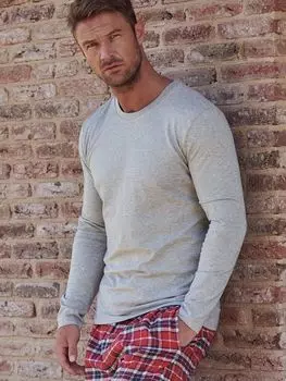 Футболка Lounge с длинными рукавами из органического материала GOTS British Boxers, серый вереск