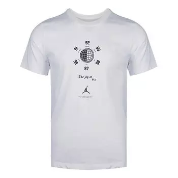 Футболка love 6 баскетбол спортивные с коротким рукавом Air Jordan, белый
