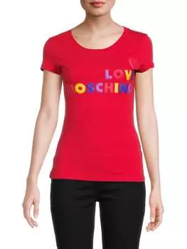 Футболка Love Moschino с логотипом, красный