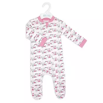 Футболка Love на молнии из 100% хлопка для маленьких девочек розового цвета Baby Mode, розовый