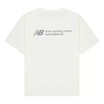 Футболка 'love running more' t-shirt 'white' New Balance, белый