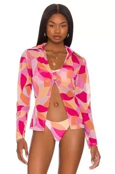 Футболка Lovers and Friends Feelin Groovy Shirt, цвет Fuschia Geo