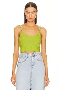 Футболка LoveShackFancy Celmira Crop Cami, цвет Spring Leaf