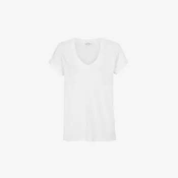 Футболка Luana из хлопкового джерси с V-образным вырезом Reiss, белый