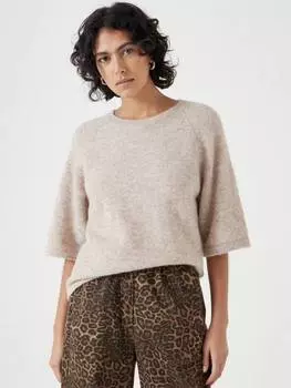 Футболка lucia из богатой шерсти и трикотажа HUSH, цвет Oatmeal