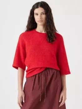 Футболка lucia из богатой шерсти и трикотажа HUSH, цвет Tomato Red