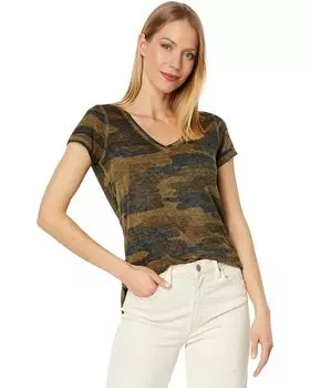 Футболка Lucky Brand Camo Burnout, цвет Green Multi