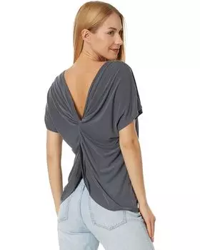 Футболка Lucky Brand Sandwash Twist Back Tee, цвет Blackened Pearl