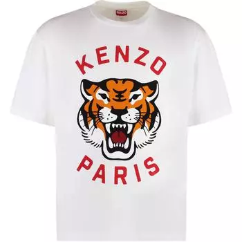 Футболка Lucky Tiger с круглым вырезом KENZO, белый