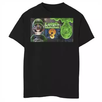 Футболка Luigi's Mansion 3 Luigi Banner с графическим рисунком для мальчиков 8–20 лет Licensed Character