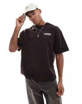 Футболка luminis oversize коричневого цвета River Island