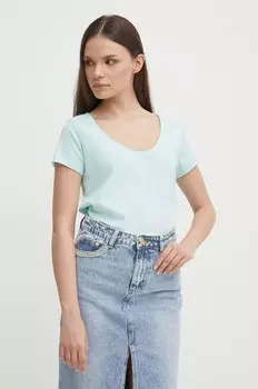 Футболка LUNA из хлопка Pepe Jeans, бирюзовый