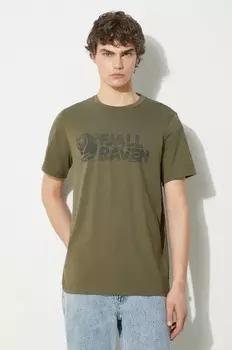 Футболка Lush Logo T-shirt M Fjallraven, зеленый