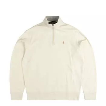 Футболка luxury jersey quarter-zip pullover Polo Ralph Lauren, бежевый