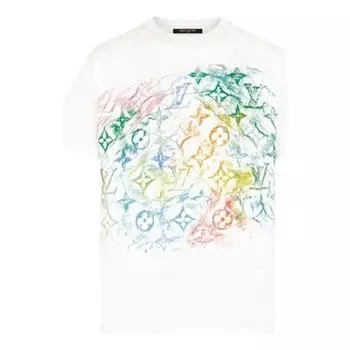 Футболка lv casual comfort crewneck short sleeve for men white Louis Vuitton, белый