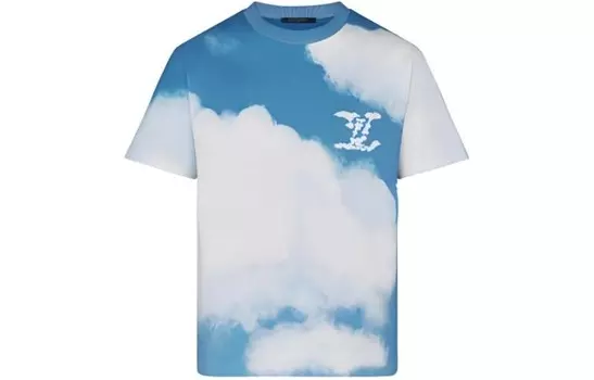 Футболка LV Heaven On Earth Blue Sky White Clouds Louis Vuitton, голубой