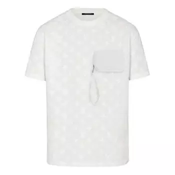 Футболка lv ss20 monogram velcro for men white Louis Vuitton, белый