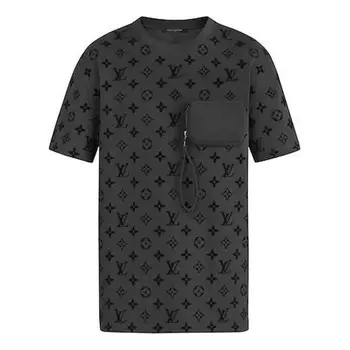Футболка lv ss20 monogram velcro for men grey Louis Vuitton, серый