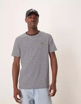 Футболка Lyle & Scott из льняной смеси в бретонскую полоску в темно-синюю полоску