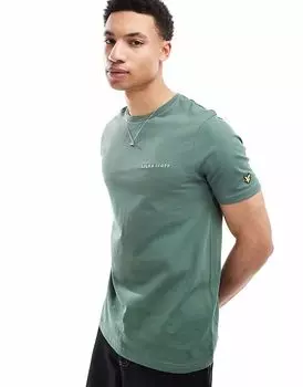 Футболка Lyle & Scott Ss с вышивкой в цвете x728 утиный зеленый/бухта
