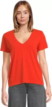 Футболка Madewell Northside V-Neck Tee, цвет Bright Flame