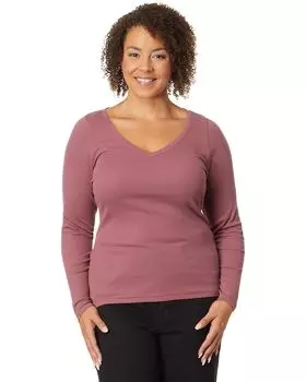 Футболка Madewell Plus V-Neck Long-Sleeve, цвет Pressed Grape