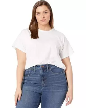 Футболка Madewell Plus Whisper Cotton Rib - Crewneck, цвет Optic White