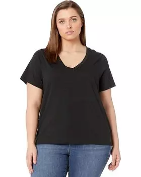 Футболка Madewell Plus Whisper Cotton V-Neck, цвет True Black