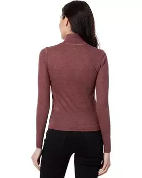 Футболка Madewell Semi-Sheer Mockneck Tee, цвет Heather Merlot