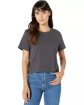 Футболка Madewell Softfade Cotton Boxy-Crop, цвет Coal
