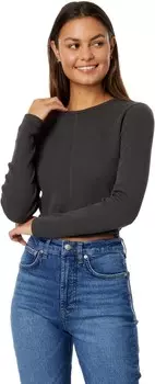 Футболка Madewell Waffle Knit Crewneck Crop Tee, цвет Coal