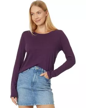 Футболка Madewell Whisper Cotton Rib-Crewneck Long-Sleeve, цвет Smoldering Plum