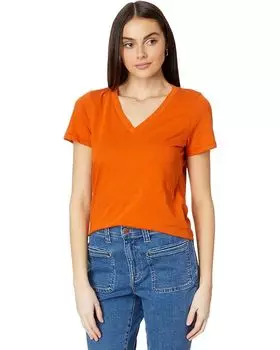 Футболка Madewell Whisper Cotton V-Neck, цвет Rusted Orange