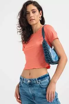Футболка Madi в короткую полоску Vero Moda, оранжевый