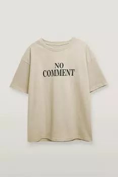 Футболка женская Madmext с надписью, бежевый