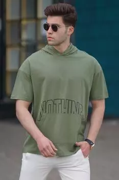 Футболка мужская Madmext с капюшоном, хаки