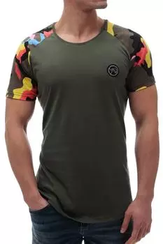 Футболка мужская Madmext с камуфляжными вставками, хаки