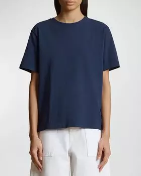 Футболка Mae с короткими рукавами Khaite, цвет Navy