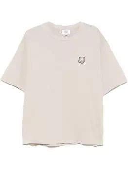 Футболка Maison Kitsun Bold Fox с нашивкой на голове, нейтральный