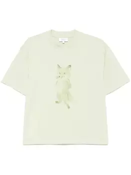 Футболка Maison Kitsun Lady Fox с принтом, зеленый