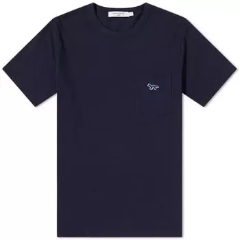 Футболка Maison Kitsun Navy Fox Patch Classic Pocket Tee