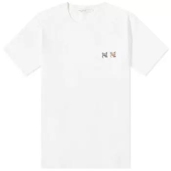 Футболка Maison Kitsun с нашивкой в виде двойной головы лисы