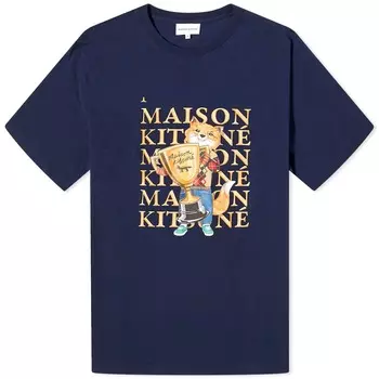 Футболка Maison Kitsune Fox Champion Regular, темно-синий