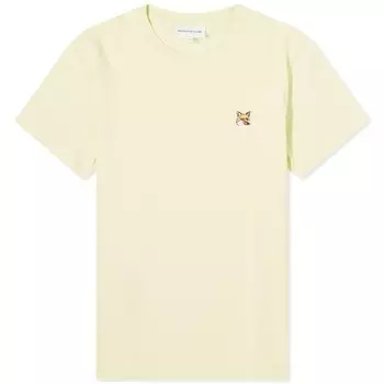 Футболка Maison Kitsune Fox Head Patch Regular, светло-желтый