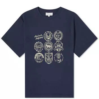 Футболка Maison Kitsune Ivy League Oversize, цвет Ink Blue