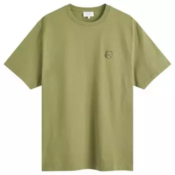 Футболка Maison kitsune с нашивкой на голову лисы Maison Kitsun, зеленый