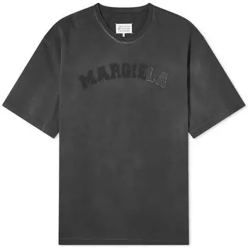 Футболка Maison Margiela Distressed College Logo T-Shirt, цвет Washed Black