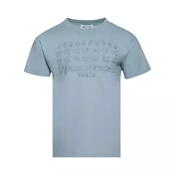 Футболка Maison Margiela Logo Print T-Shirt 'Baby Blue', синий