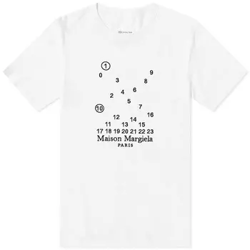 Футболка Maison Margiela с вышитым логотипом и цифрами, белый