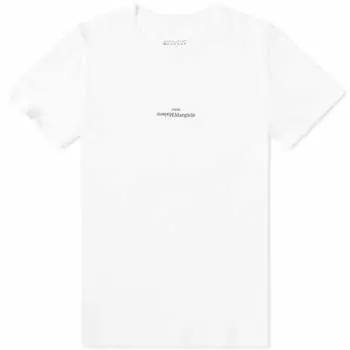 Футболка Maison Margiela с вышитым текстовым логотипом, белый/черный